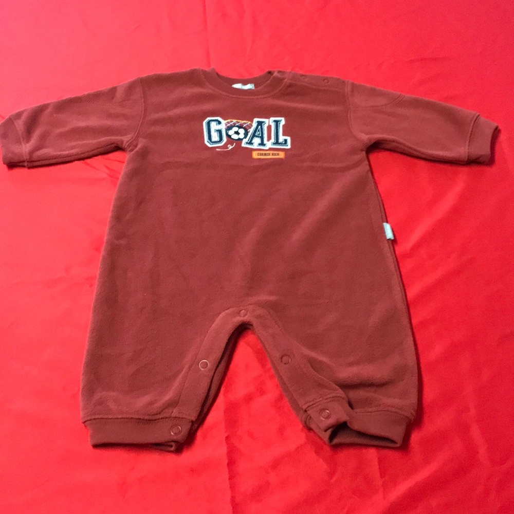 Super soft gently used red 6 month jumpsuit